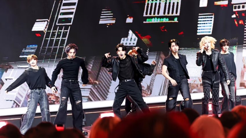 EPEX is performing during MBC music program 'Show Champion' at MBC Dream Center on April 17, 2024 in Goyang, South Korea.
