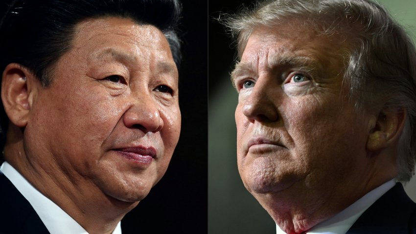 This combination of pictures created on May 14, 2020 shows recent portraits of
China’s President Xi Jinping and US President Donald Trump.