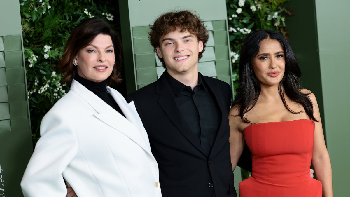 Salma Hayek celebrates stepson’s graduation with the teen’s mom, Linda Evangelista