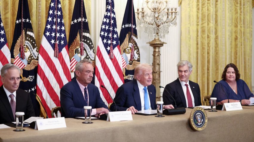 U.S. President Donald Trump, U.S. Health and Human Services (HHS) Secretary Robert F. Kennedy, Jr., Dr. Mehmet Oz, Administrator for the Centers for Medicare & Medicaid Services, David Sacks, AI & Crypto Czar and Amy Gleason, Acting Administrator, Department of Government Efficiency (DOGE) attend the “Making Health Technology Great Again” event in the East Room at the White House in Washington, D.C., U.S., July 30, 2025.