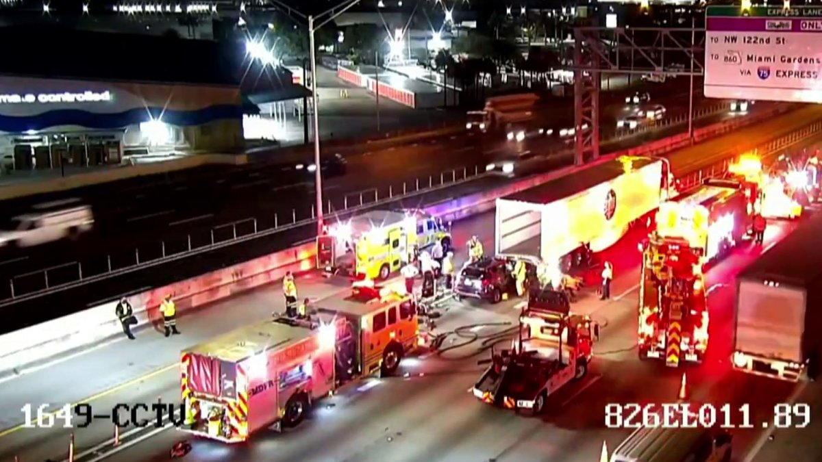 Crash between 18-wheeler, 3 cars on Palmetto Expressway – NBC 6 South ...