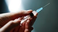 File photo of a vaccine syringe in France