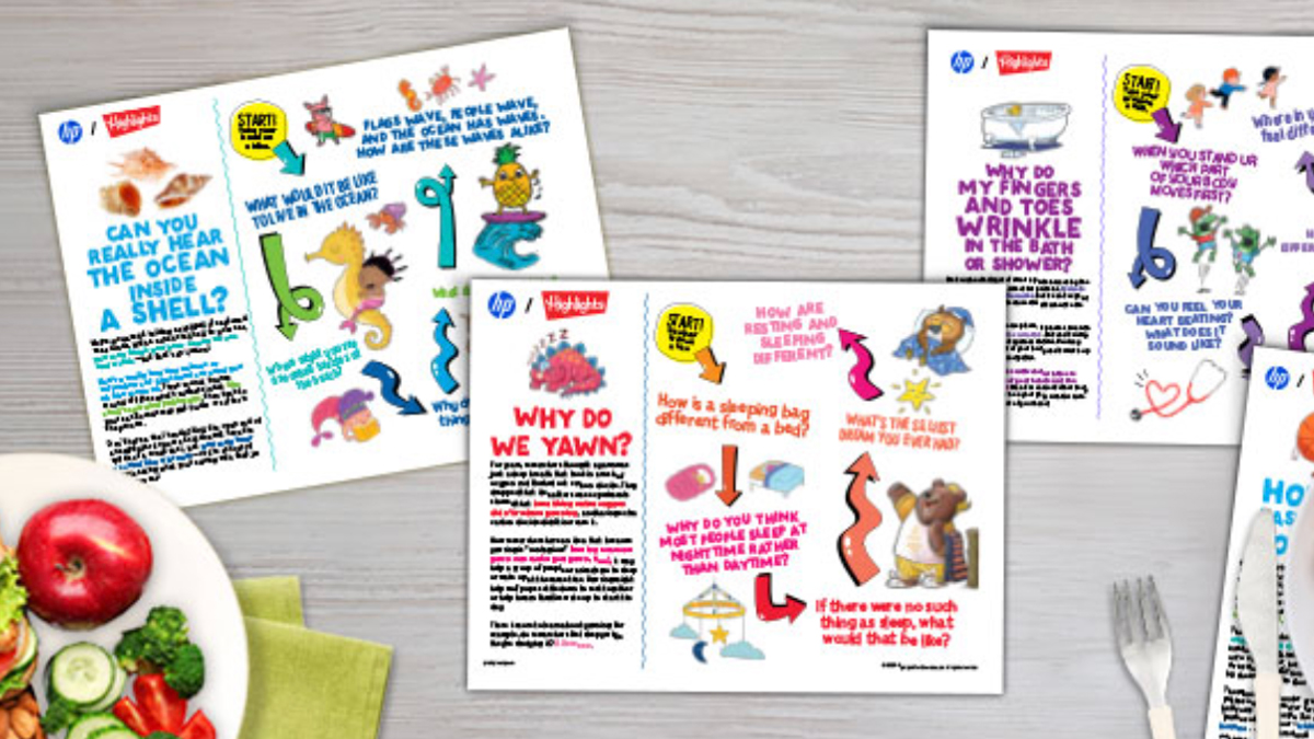 Turn mealtime into learning time with HP and Highlights’ free science placemats