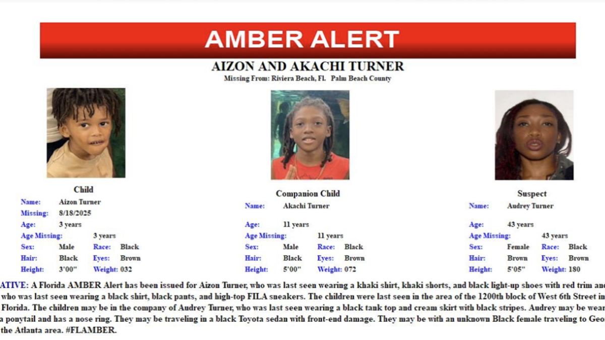 Florida Amber Alert issued for kidnapped children from Palm Beach County