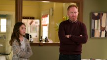 Jesse Tyler Ferguson who portrayed "Mitchell" and Frances Anderson in an episode of "Modern Family."