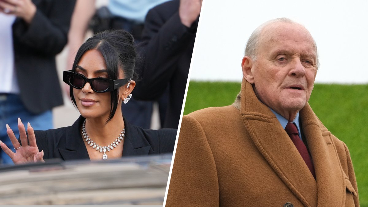 Anthony Hopkins channels Hannibal Lector while wearing Skims face wrap: 'Hello Kim'