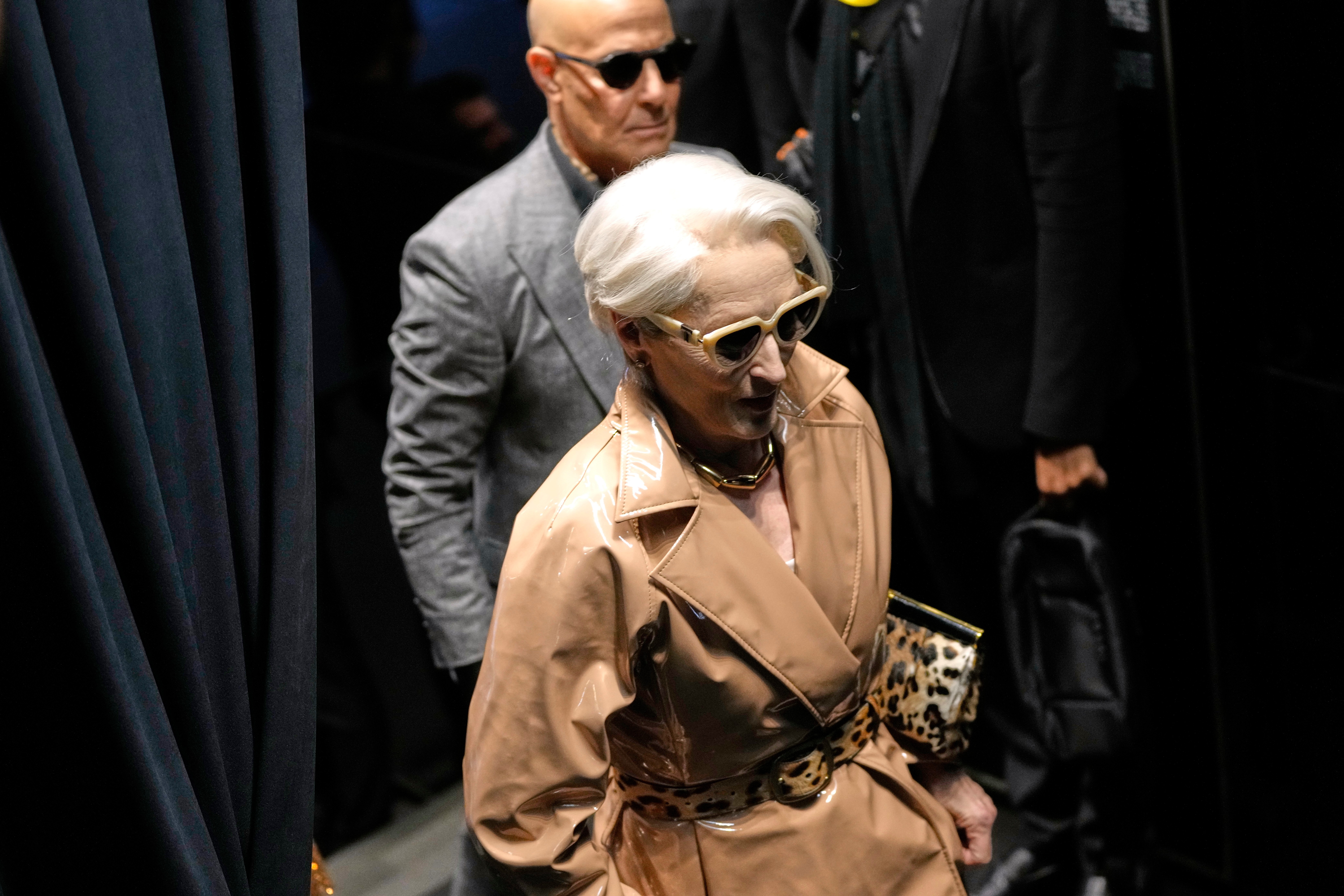 The devil wears Dolce & Gabbana in Milan as Meryl Streep is filmed at runway show for movie sequel