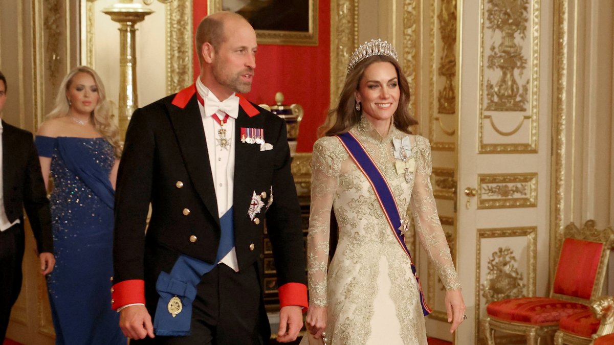 Kate Middleton stuns in gold gown at state banquet with royal family and President Donald Trump Kate Middleton stuns in gold gown at state banquet with royal family and President Donald Trump