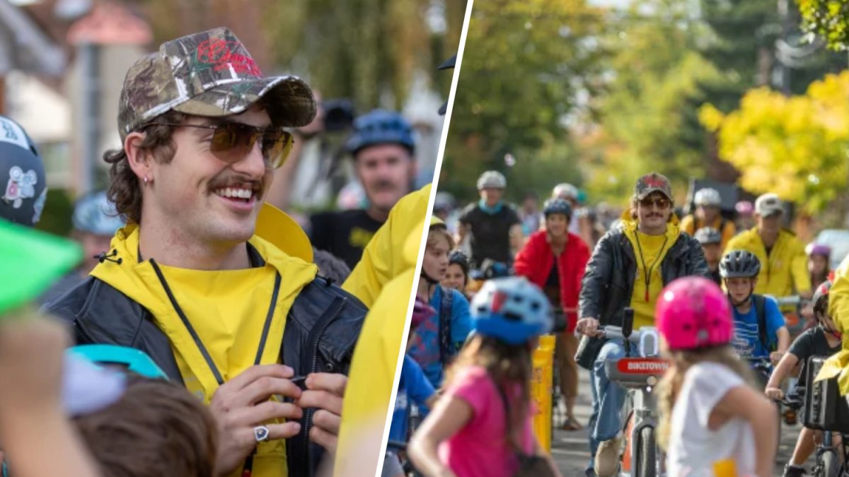 Benson Boone joins Portland kids on bike bus. It’s a ‘mystical magical’ moment