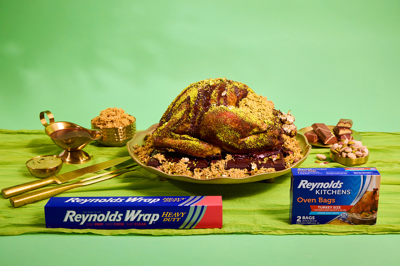 Reynolds Wrap gives Thanksgiving a decadent makeover with Dubai chocolate turkey recipe