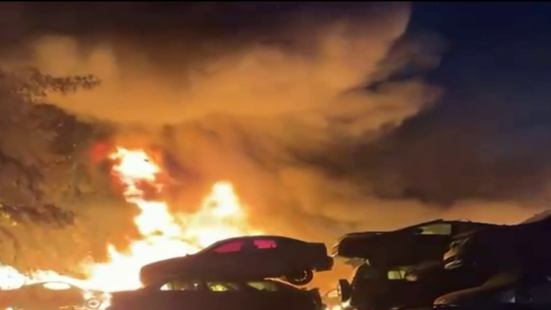 Video shows fire consuming several vehicles at Opa-locka junkyard