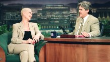 Susan Powter with Jay Leno in 1994.