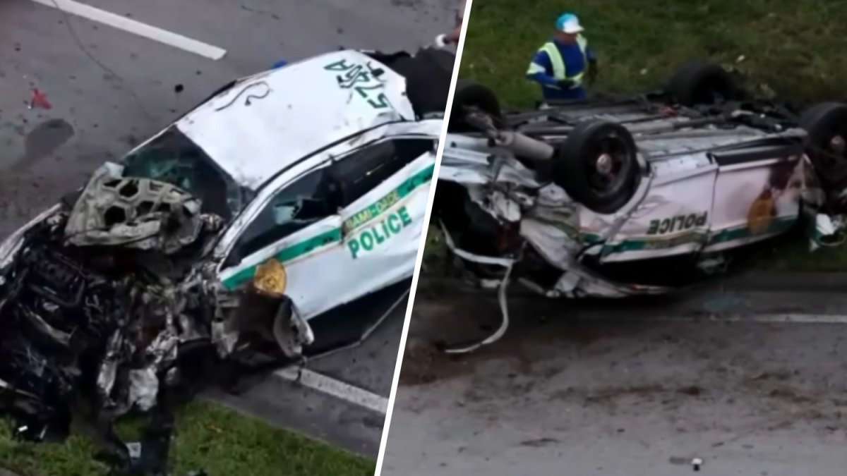 A Miami-Dade sheriff’s deputy was hurt in rollover crash early Wednesday when the deputy collided with a palm tree, according to authorities.