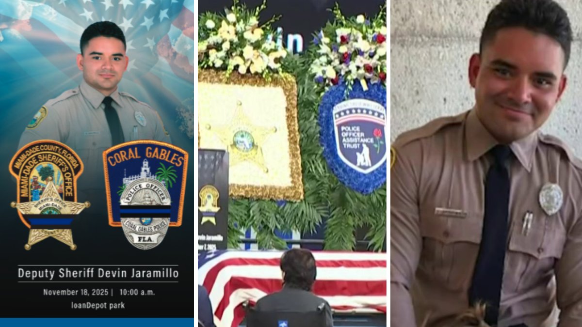 The memorial for Miami-Dade Deputy Devin Jaramillo is today. Also follow along for live updates of breaking news on Nov. 18 in South Florida and Miami.