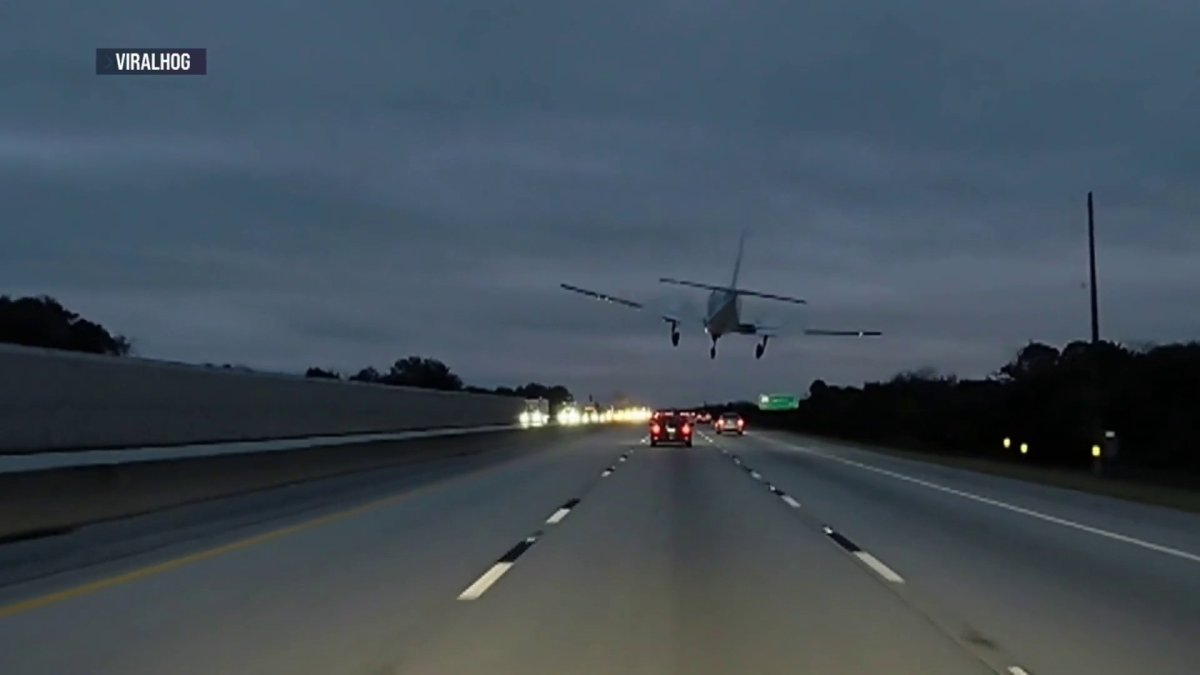 Video shows plane crashing on top of car during emergency landing on Florida highway