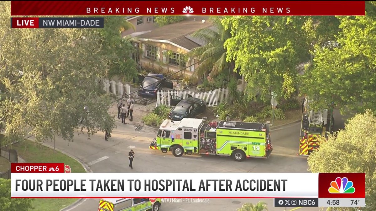 Four people hospitalized after crash in NW Miami-Dade – NBC 6 South Florida