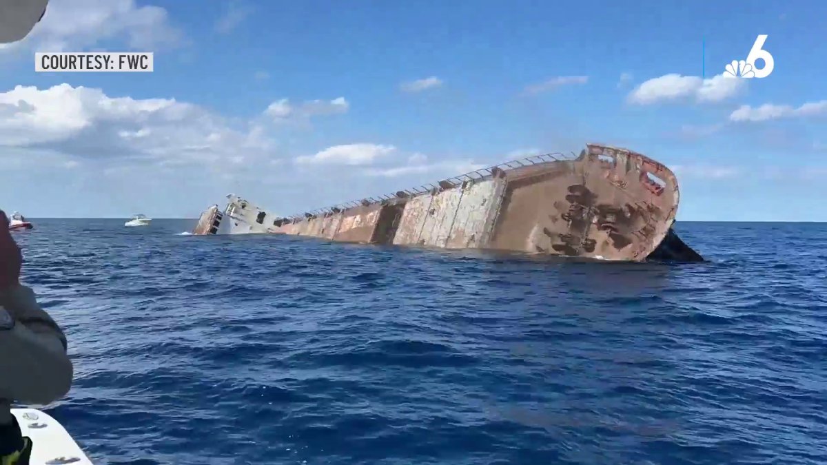 FWC sinks 227-foot abandoned boat to be transformed into artificial coral reef