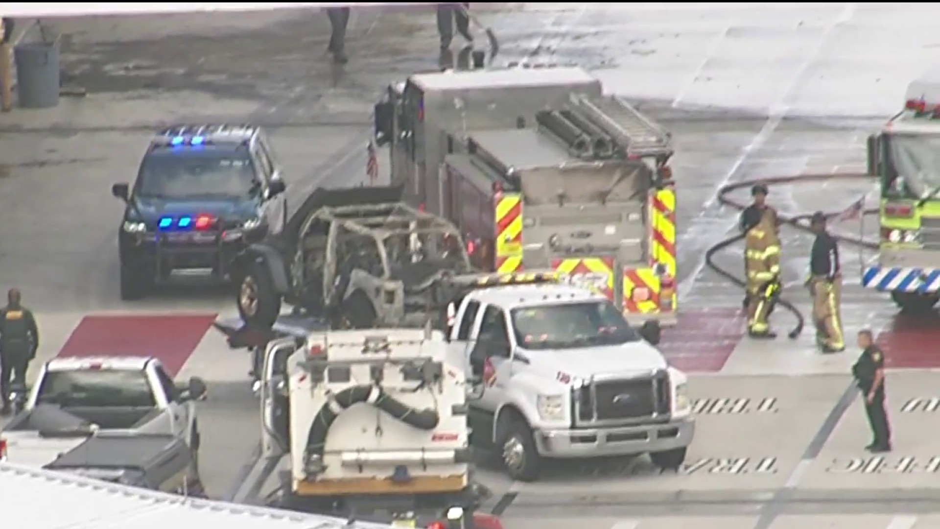 Car fire on departures level at Fort Lauderdale airport causes traffic delays