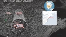 ANKARA, TURKIYE - DECEMBER 14: An infographic titled "Shooting at Brown University" created in Ankara, Turkiye on December 14, 2025. (Photo by Mehmet Yaren Bozgun/Anadolu via Getty Images)