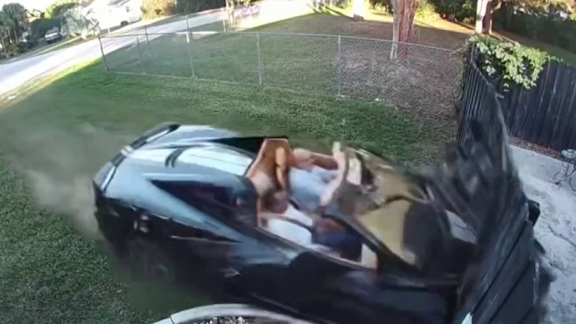 Video shows Corvette crashing into home in Palmetto Bay
