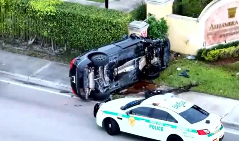 Woman hurt after SUV rolls over in hit-and-run crash in Miami-Dade