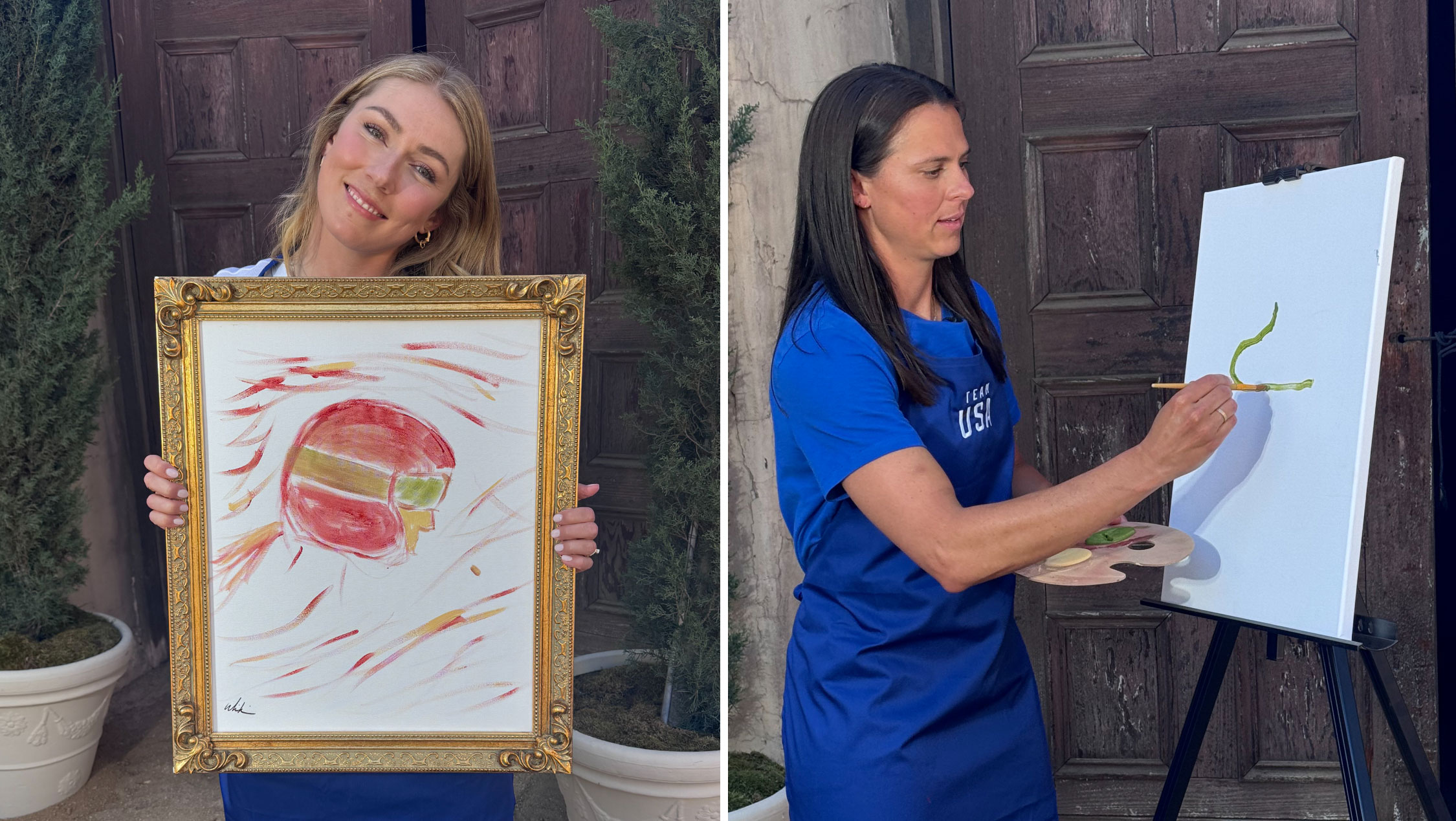 Paintings made with pasta sauce? Olympians' unique art going on display in Miami