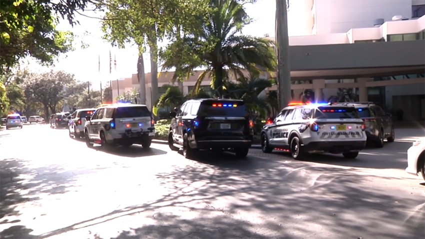 A woman was detained after a man was shot at a hotel in Fort Lauderdale on Tuesday morning during a possible domestic violence incident, police said.