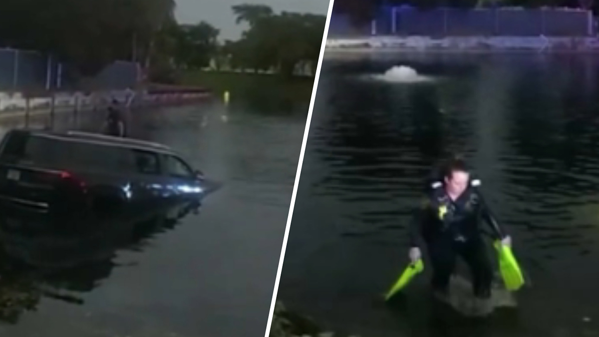 Video shows BSO deputy responding to rescue driver who crashed into Tamarac canal