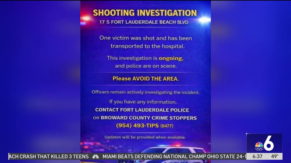 Police respond to shooting at Fort Lauderdale Beach