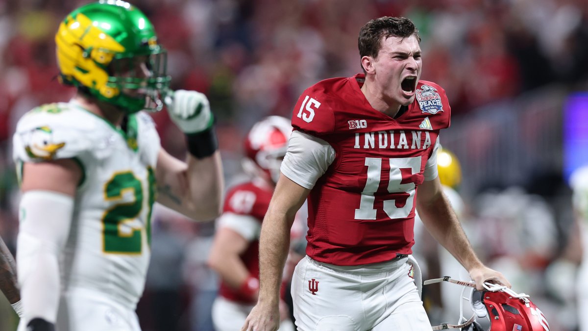 The Indiana Hoosiers crushed the Oregon Ducks in the Peach Bowl to reach the College Football Playoff national championship vs. the Miami Hurricanes.