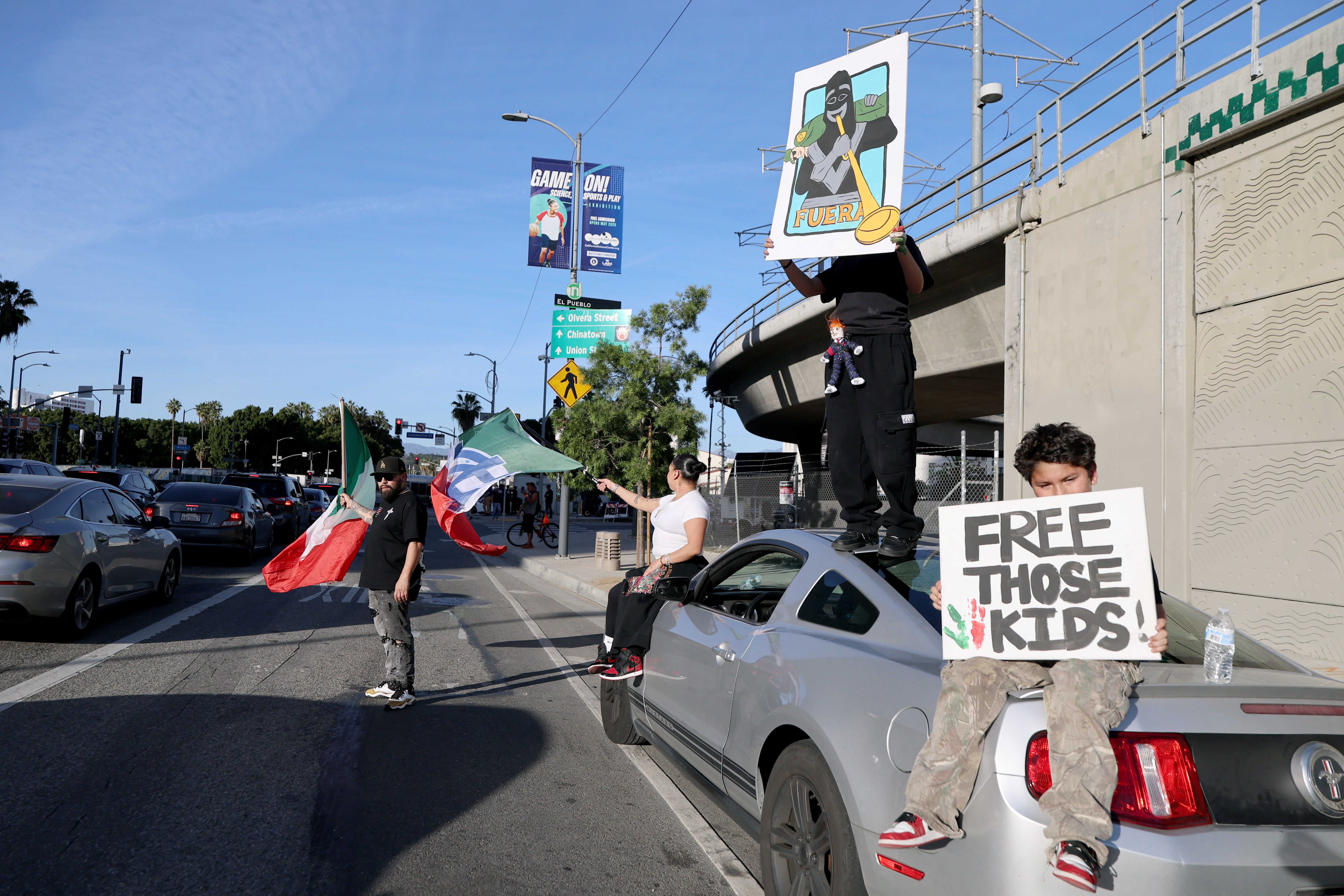 Protesters close schools and stores during a nationwide strike against Trump's immigration policies
