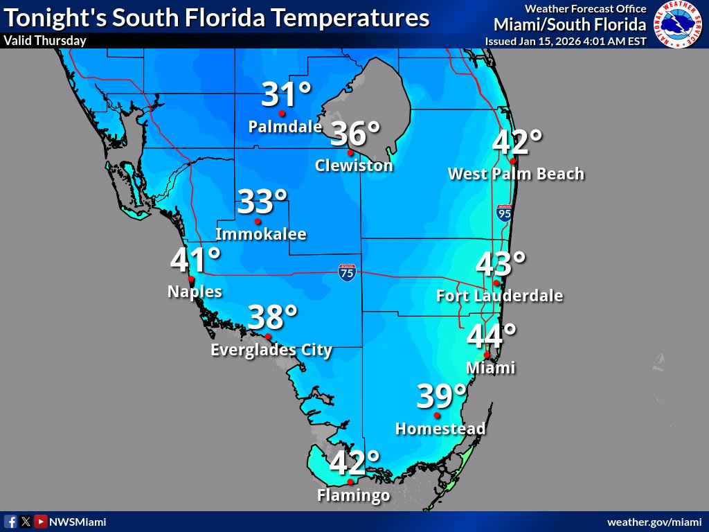 What is a cold weather advisory? Alert issued for temps in the 40s in South Florida