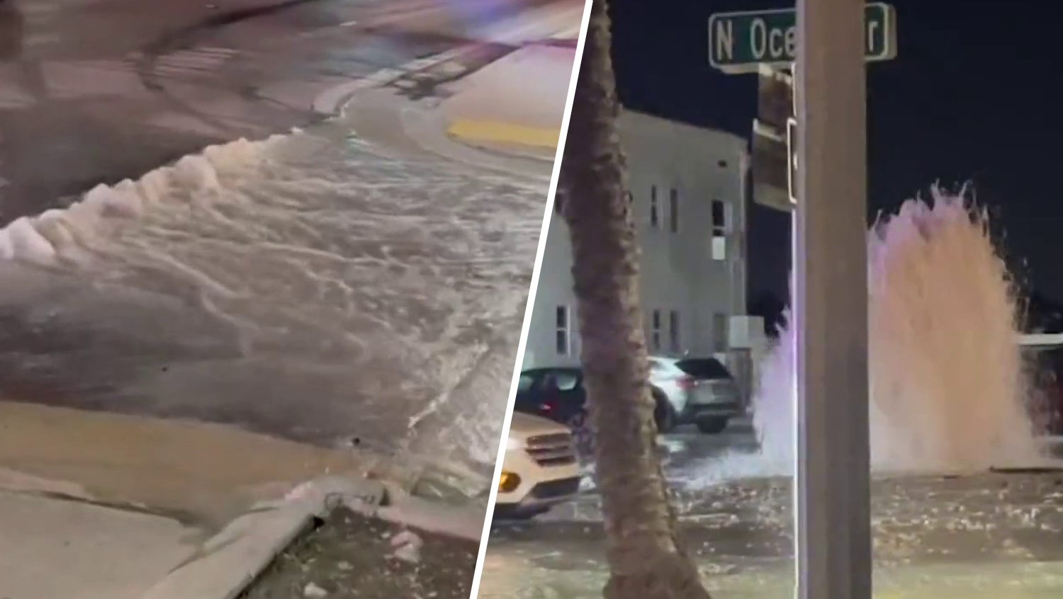 Video shows massive water main break that left neighbors without water in Hollywood