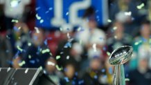 A view of the Vince Lombardi Trophy