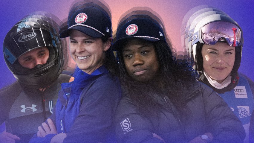 Frank Del Duca, Brittany Bowe, Erin Jackson and Lindsey Vonn.