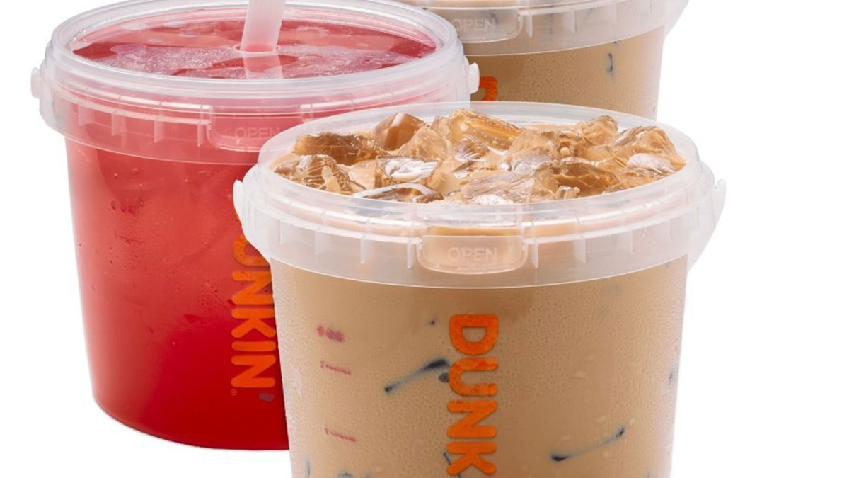 Dunkin’ is testing a 48-ounce drink bucket. Here's where to find them