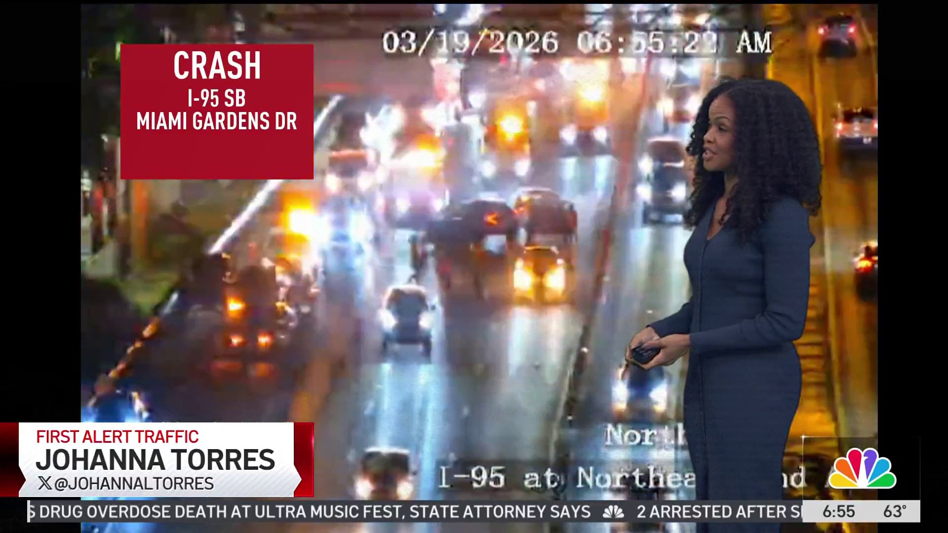 Crash shuts down lanes on I-95 southbound at Miami Gardens Drive