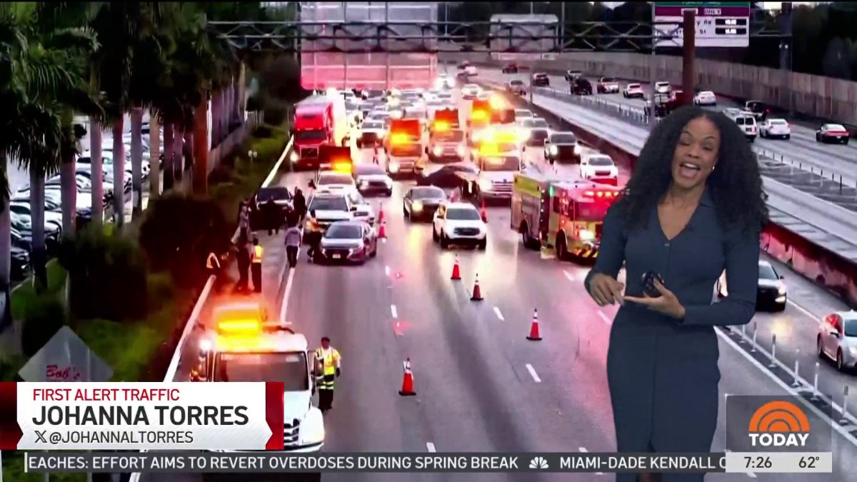 Crash shuts down lanes on I-95 southbound at Miami Gardens Drive – NBC ...