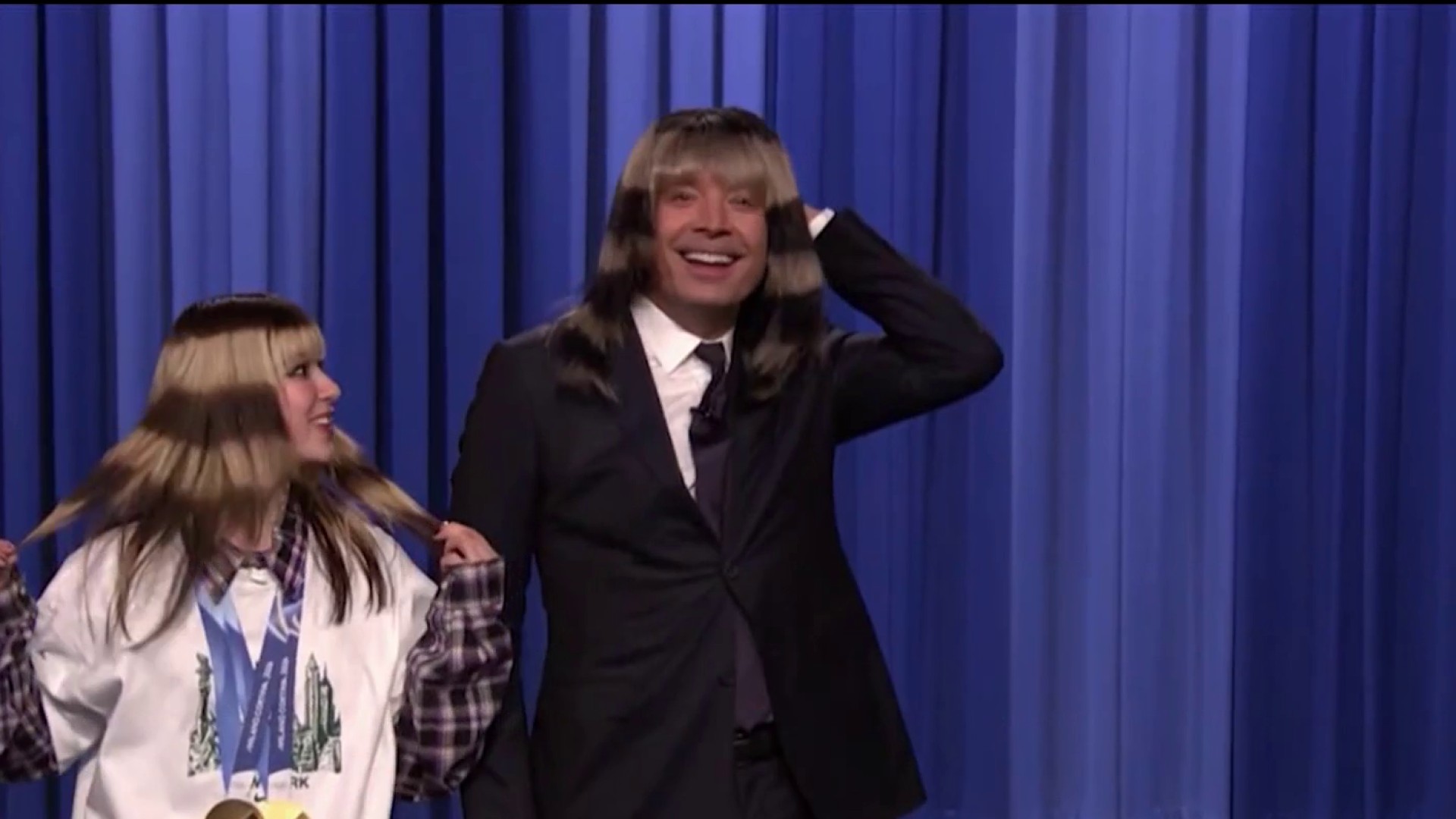 Olympic champion Alysa Liu surprises Jimmy Fallon and gifts him iconic wig