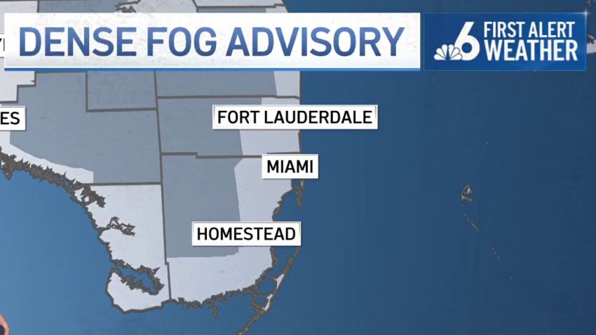 A dense fog advisory is in effect until 9 a.m. Wednesday, according to the National Weather Service.