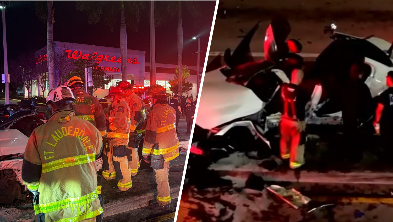 3 hurt in crash before Fort Lauderdale Fire Rescue truck also hit, officials say