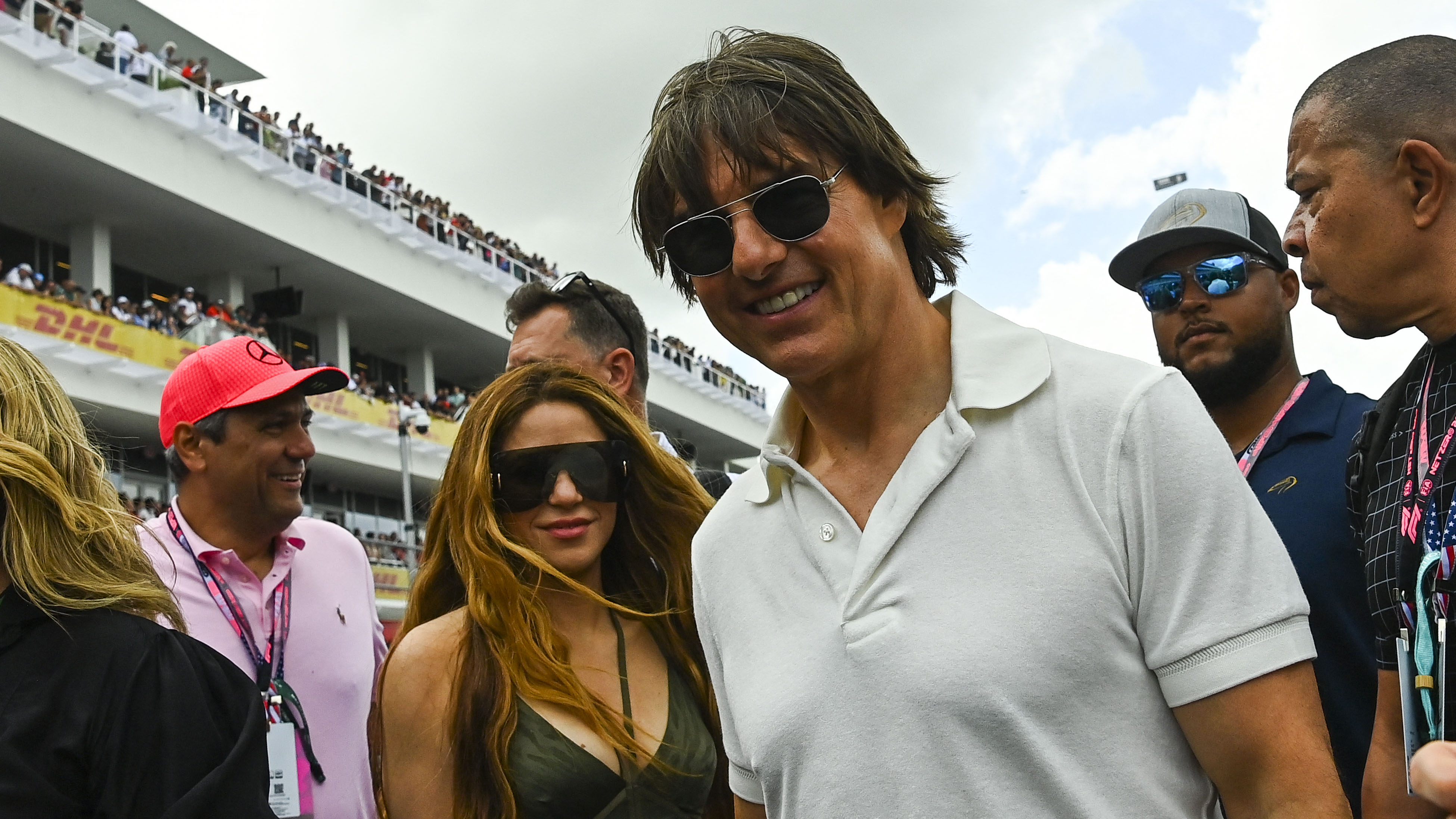 Shakira and Tom Cruise at the Miami GP