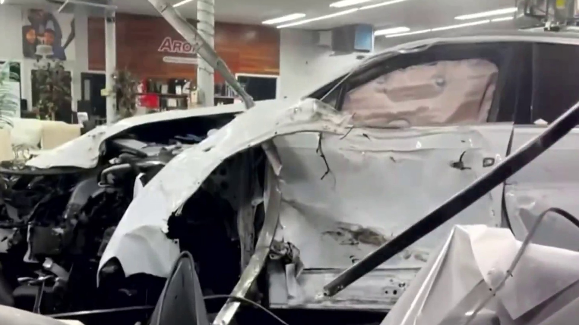 Child hurt after SUV slams into furniture store in North Miami