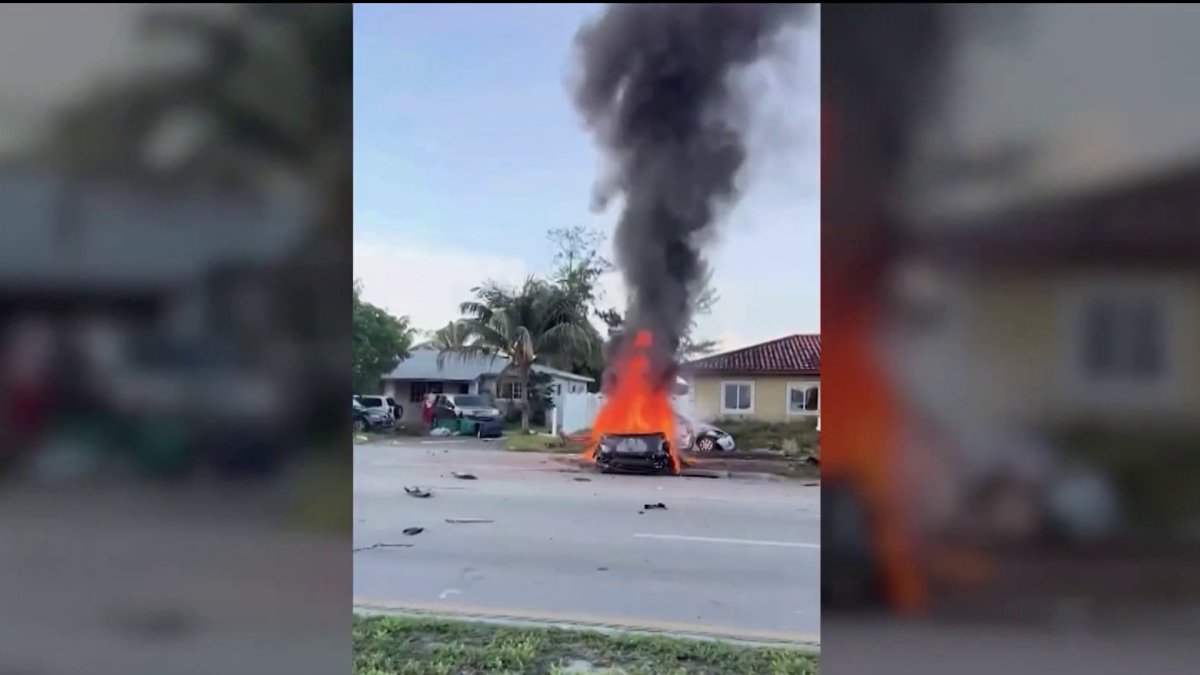 Man killed, 2 women hospitalized after fiery Corvette crash in Opa ...