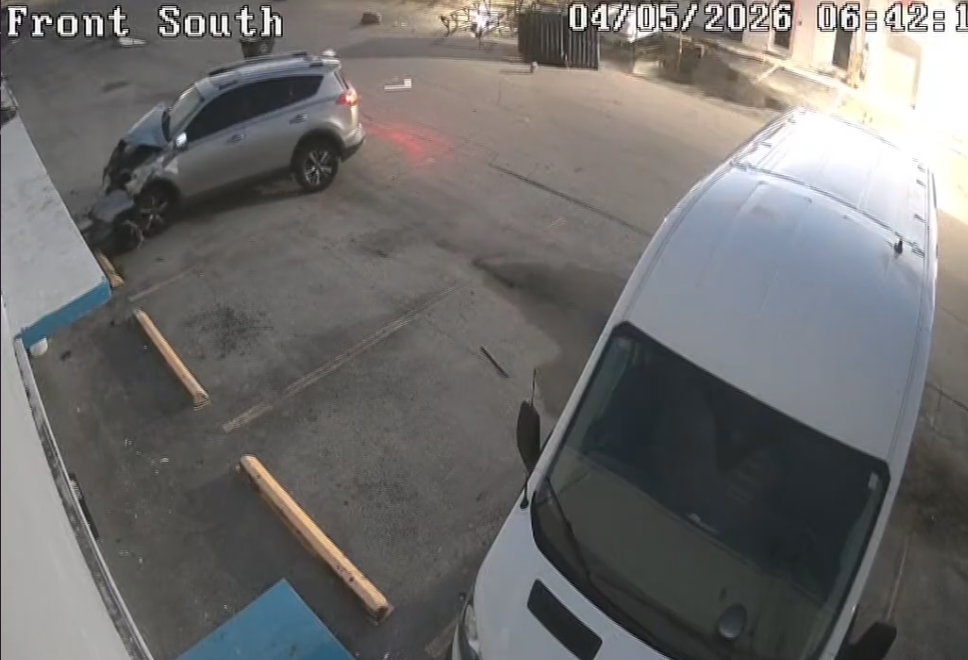 Surveillance video shows car crashing into 40-year-old business in Oakland Park
