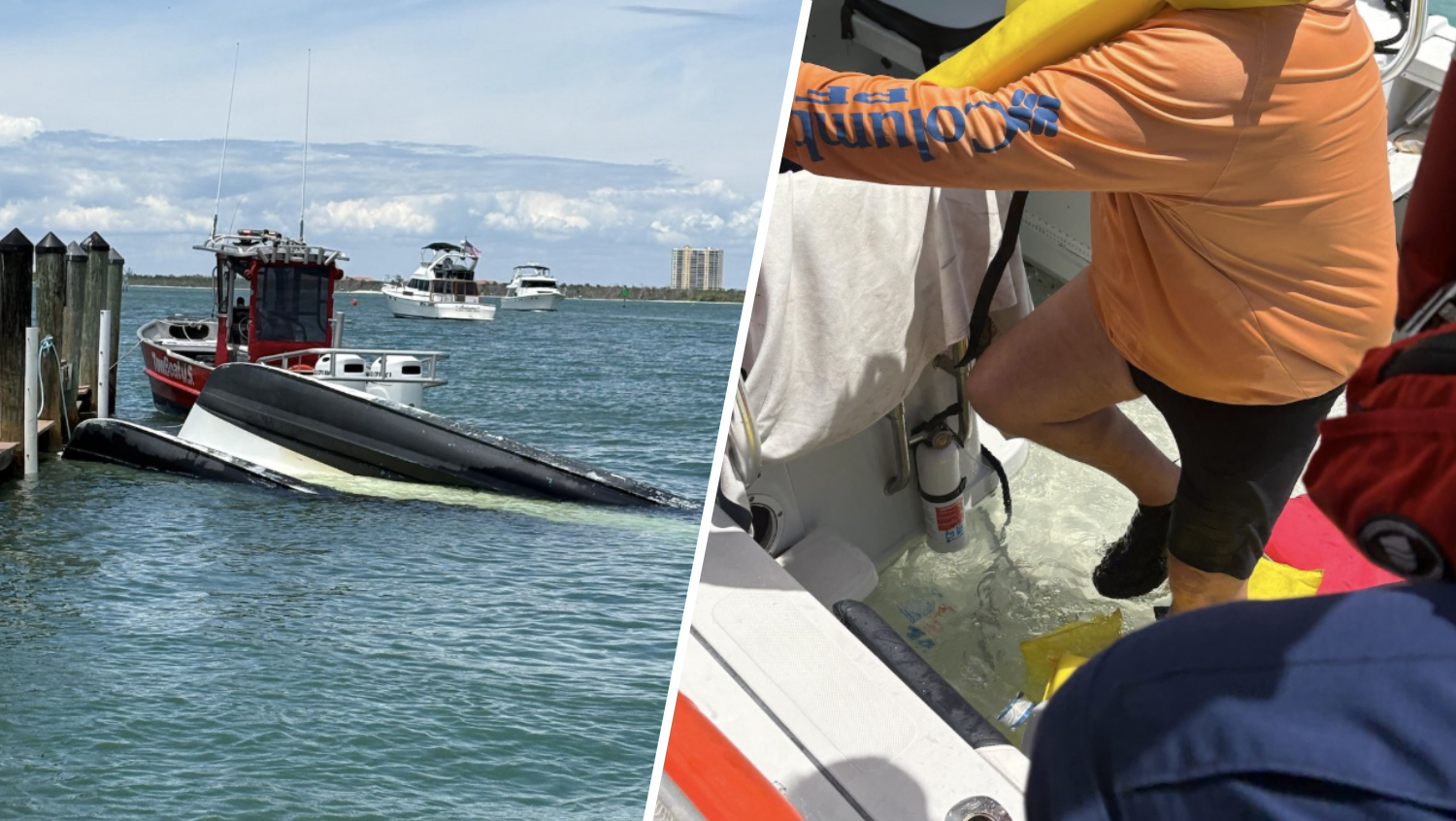 3 rescued from sinking boat near Fort Myers Beach, U.S. Coast Guard says