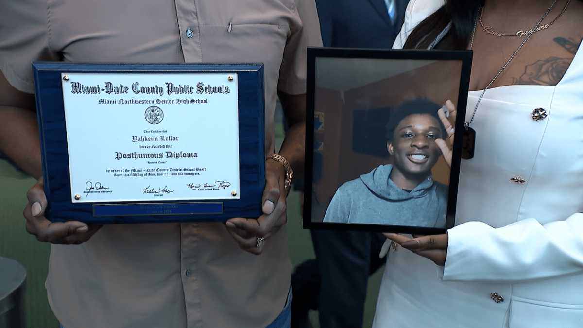‘A proud day': Teen stabbed by girlfriend honored with posthumous diploma at Miami Nor...