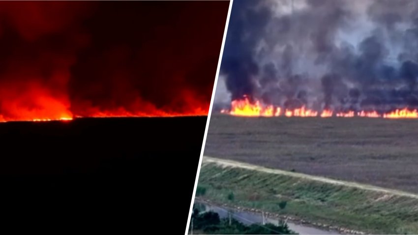 The Max Road fire burns west of U.S. 27 on May 11, 2026.