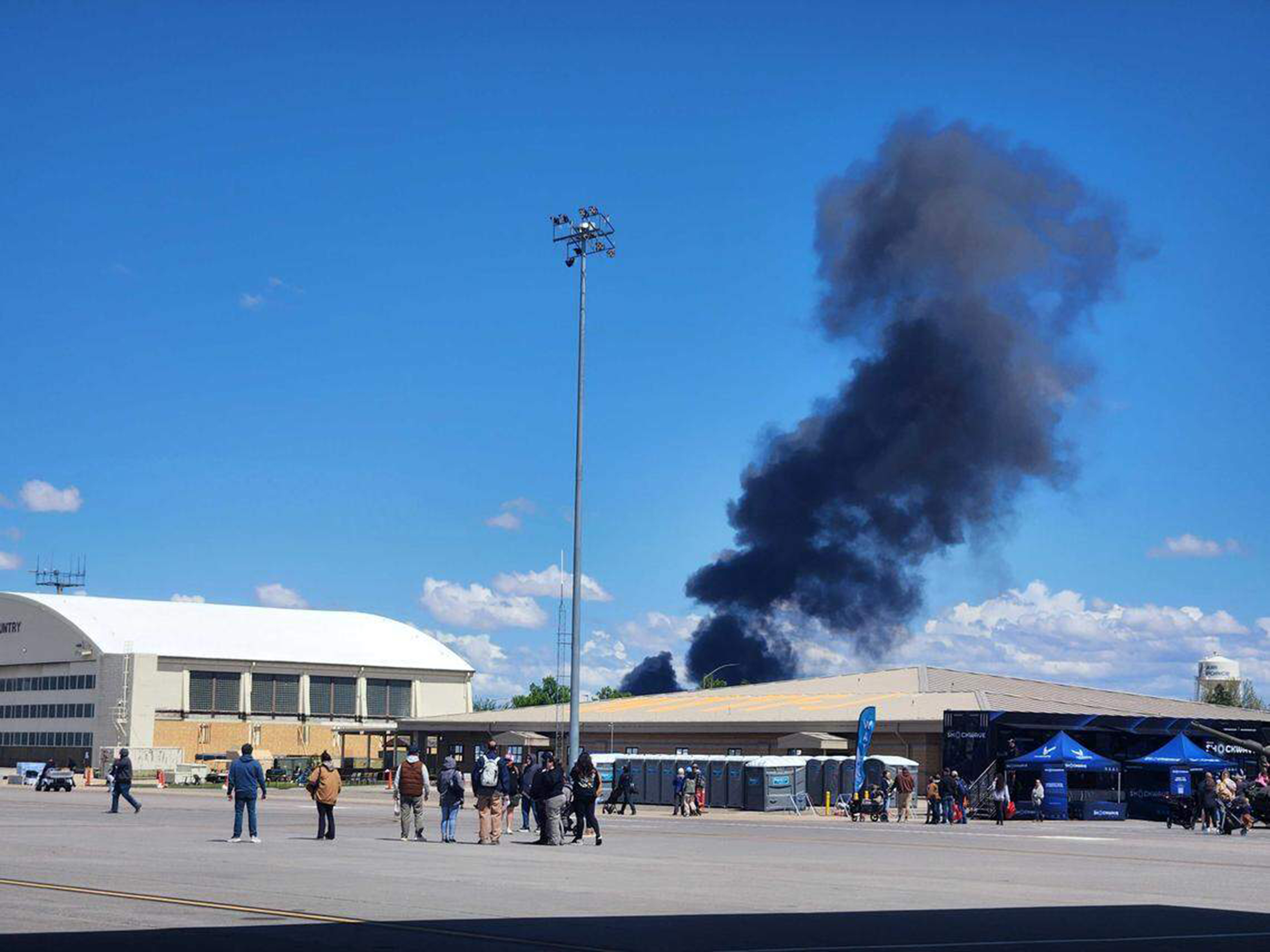 Midair jet collision forces lockdown at Idaho Air Force base show
