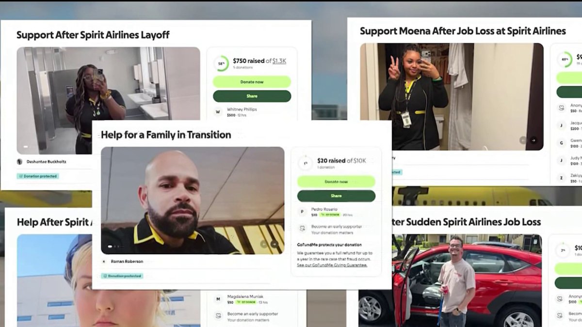 Laid-off Spirit Airlines employees turn to GoFundMe for help